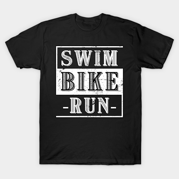 Swim Bike Run Retro Sport Triathlon Triathlete T-Shirt by shirtsyoulike